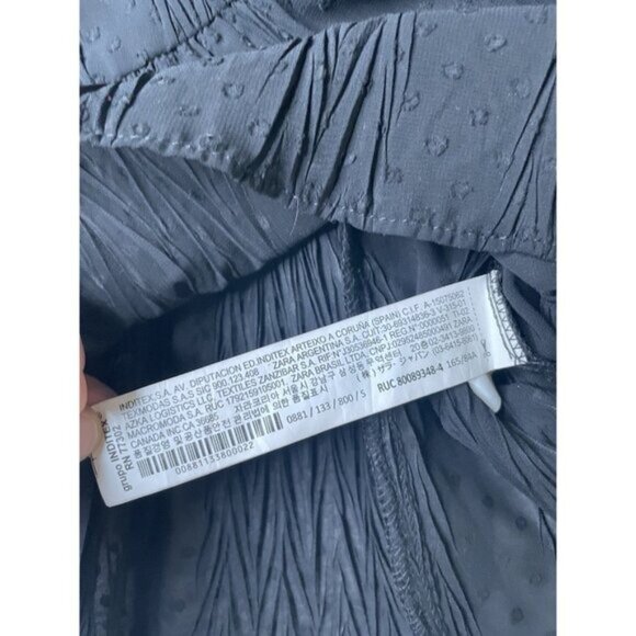 Zara Black Ruffle Peplum Blouse Women’s Small Romantic Long Sleeve - Picture 5 of 9